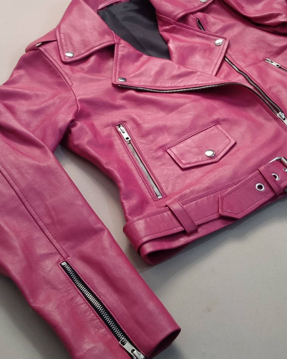 Buy Womens Barbie Leather Jacket Mattel Pink Vegan Or Real