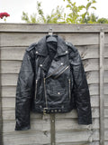 Men's Genuine Leather Biker Jacket with Lapel Collar