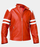 Blood red leather jacket