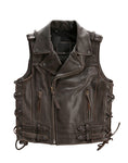 dark brown leather vest and mens vest