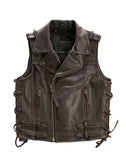 dark brown leather vest and mens vest