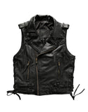 black leather biker vest