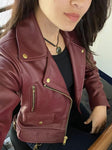 Leather Jacket Women Vintage