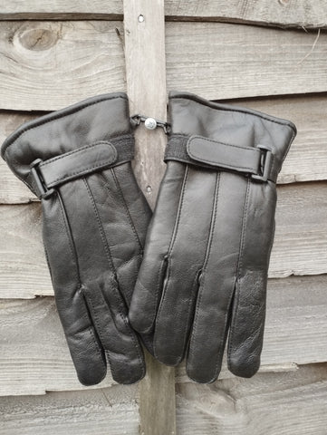 Men’s Leather Gloves with Contrast Stitching