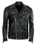 rope padded biker jacket speed black sheep leather jakcet