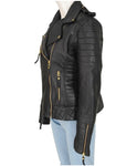 black leather jacket women