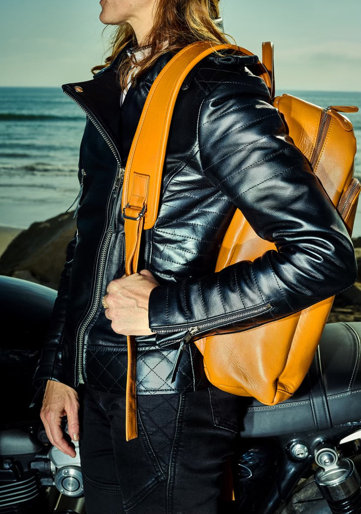 backpack with leather jacket Laptop Backpack