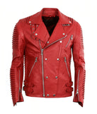 RED sheep leather jacket rope armored