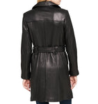 Classic Women's Leather Long Coat - Stylish Outerwear for All Seasons