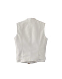 white vest leather made back side