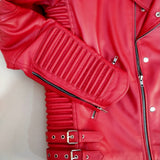 two side zipper sleeve sheep leather jacket