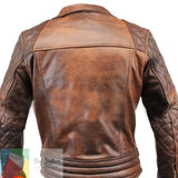 back side of leather jacket waxed